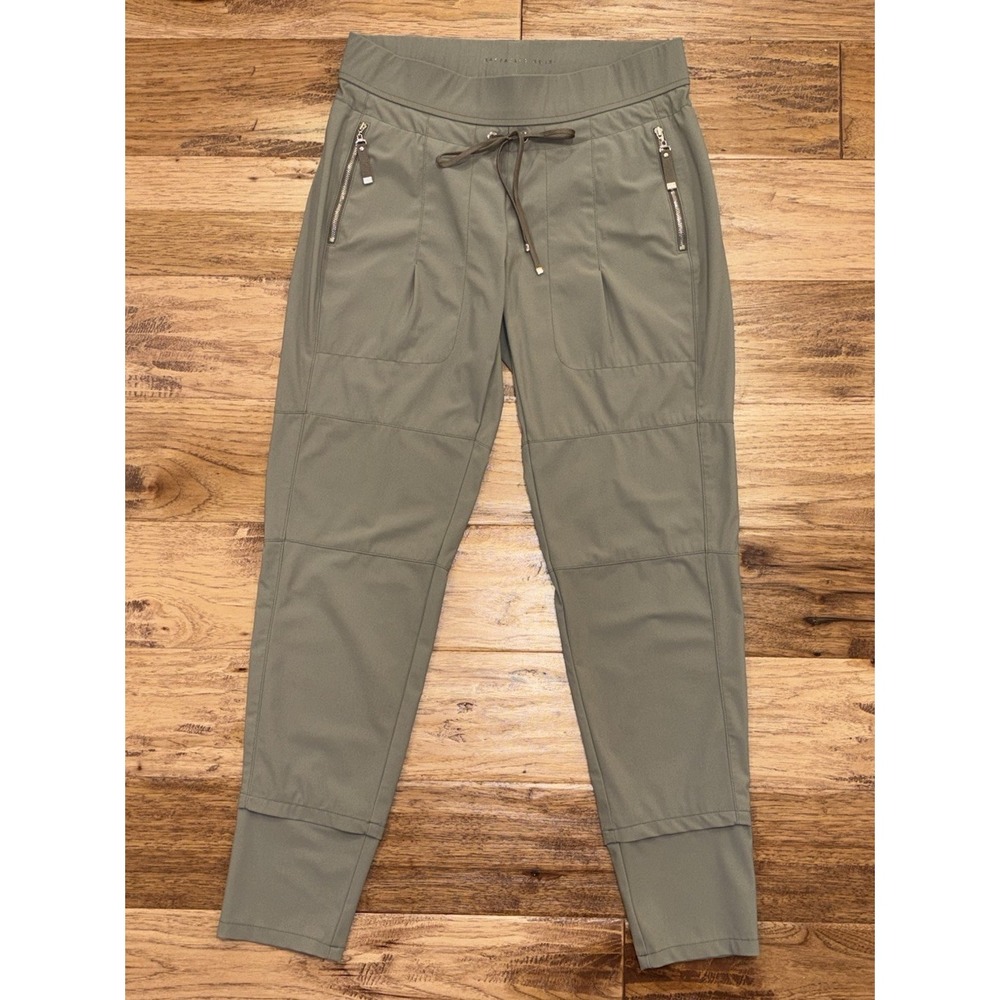 Raffaello Rossi Candy Green Gray SZ 36 High-Tech Travel Jogger Pants Athleisure